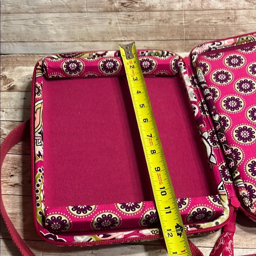 Vera Bradley Hard Case IPad Tablet Bag Pink and Green Paisley Crossbody Bag